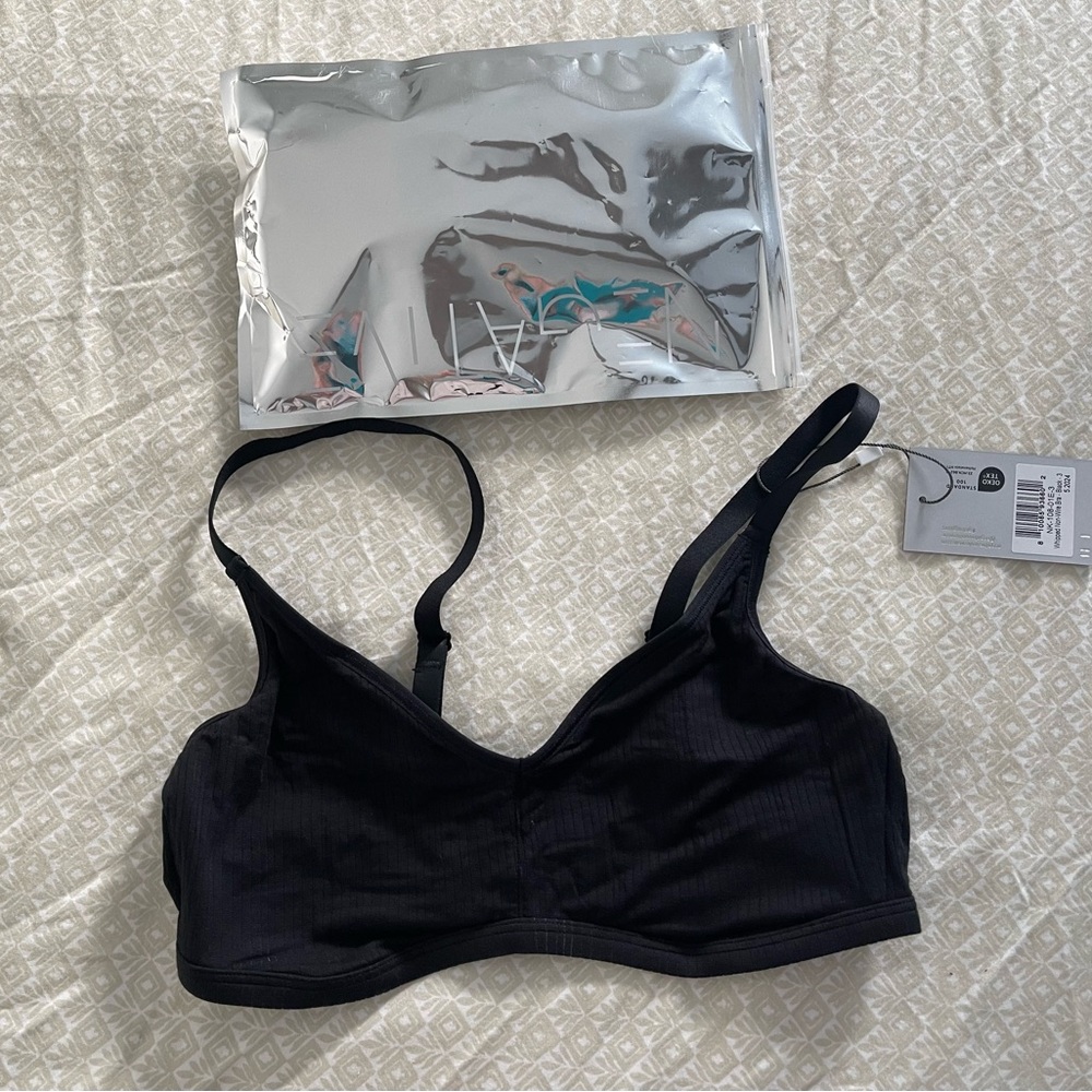 Negative underwear black whipped bralette size 3 NWT